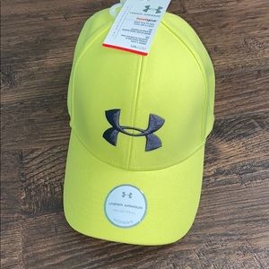 Neon yellow under armour hat